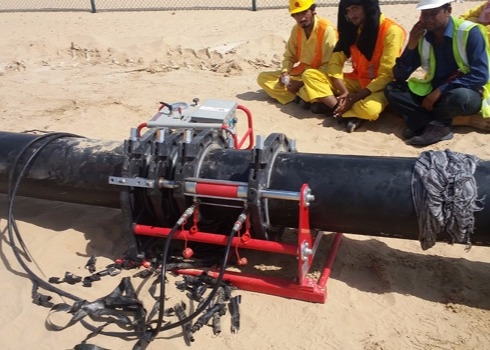 Solda por fusão Thermofusion da extremidade do HDPE da certificação 250MM do ISO 6.3Mpa